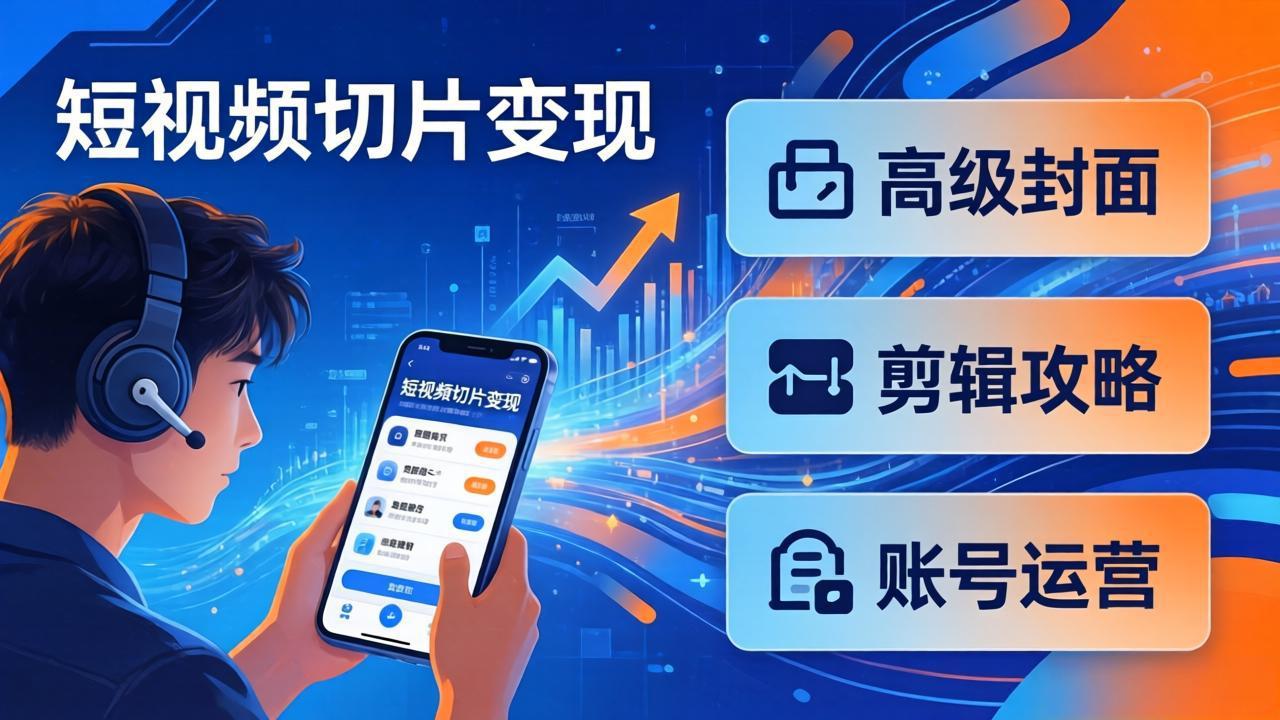 <span style='color:#001aff'>短视频切片变现速成班2.0:高级封面+剪辑攻略+账号运营,0基础小白快速入局副业</span>