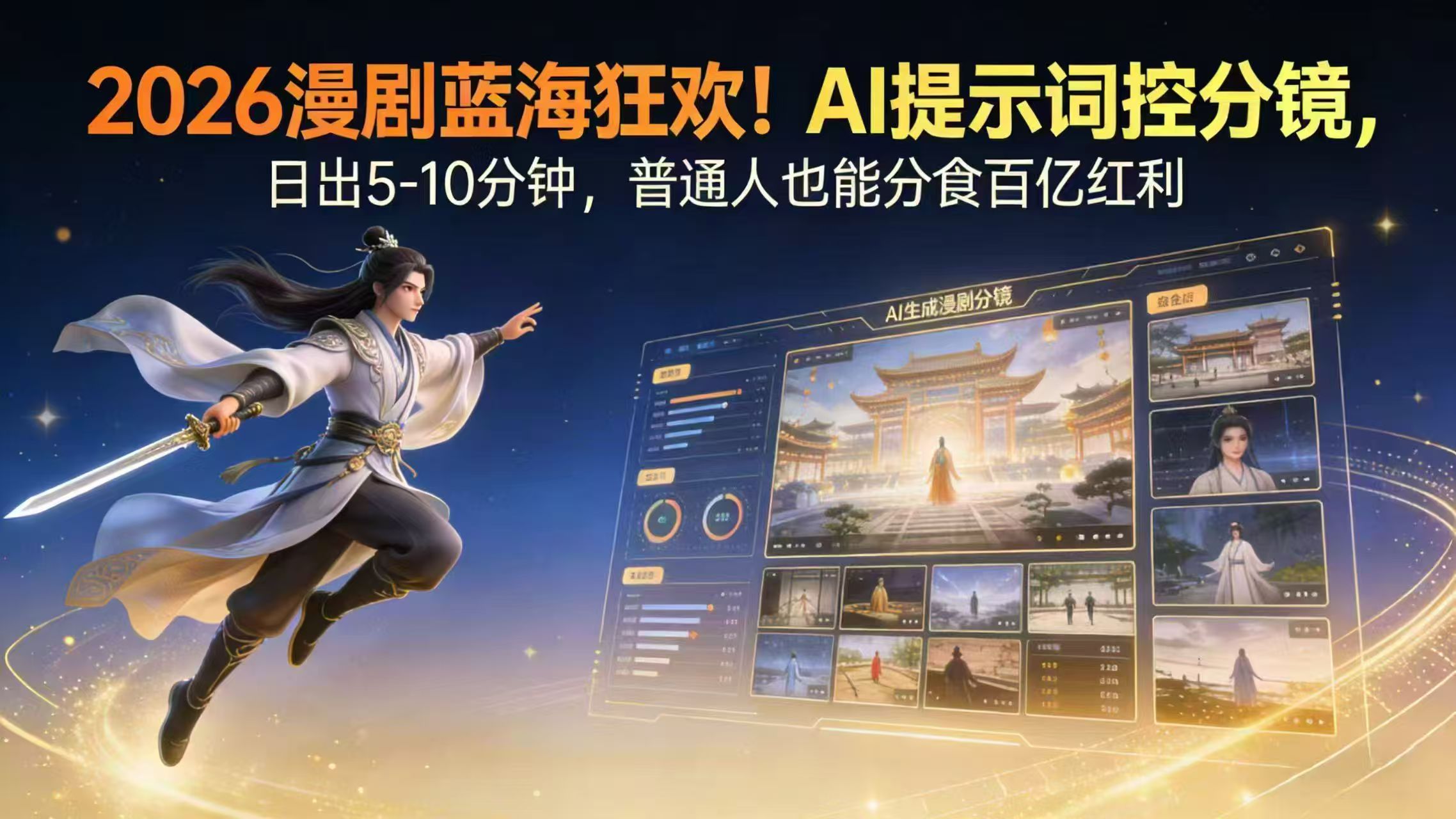 <span style='color:#ff0000'>2026漫剧红利实锤！ AI 提示词控分镜， 普通人也能轻松月入过万</span>