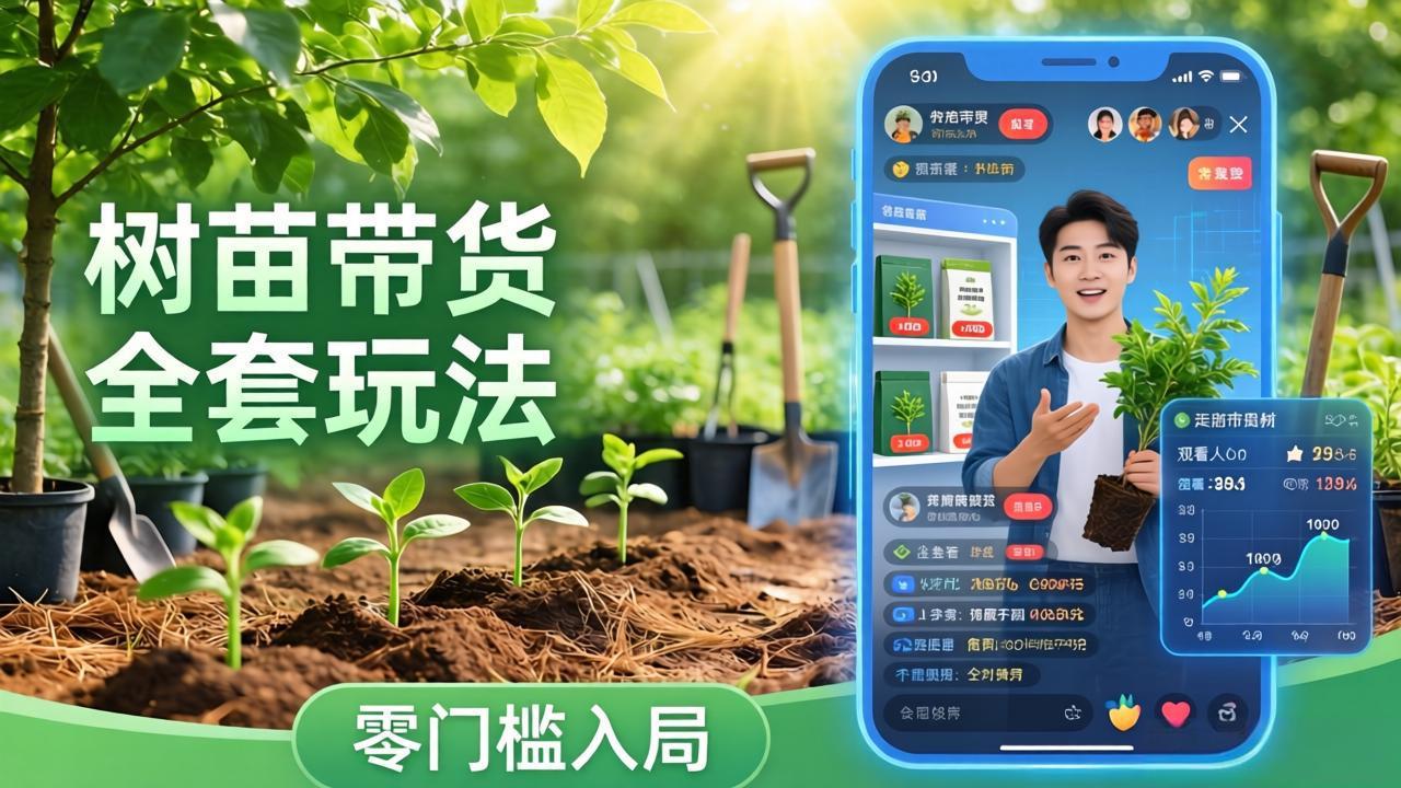 <span style='color:#001aff'>视频号AI树苗带货全套玩法：零门槛入局，掌握豆包、千问等AI工具制作树苗视频的全套流程</span>