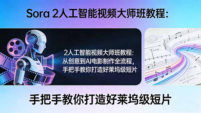 <span style='color:#078a00'>Sora 2人工智能视频大师班教程:从创意到AI电影制作全流程,手把手教你打造好莱坞级短片</span>