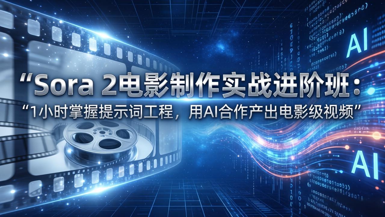<span style='color:#a100e0'>Sora 2电影制作实战进阶班:1小时掌握提示词工程,用AI合作产出电影级视频</span>