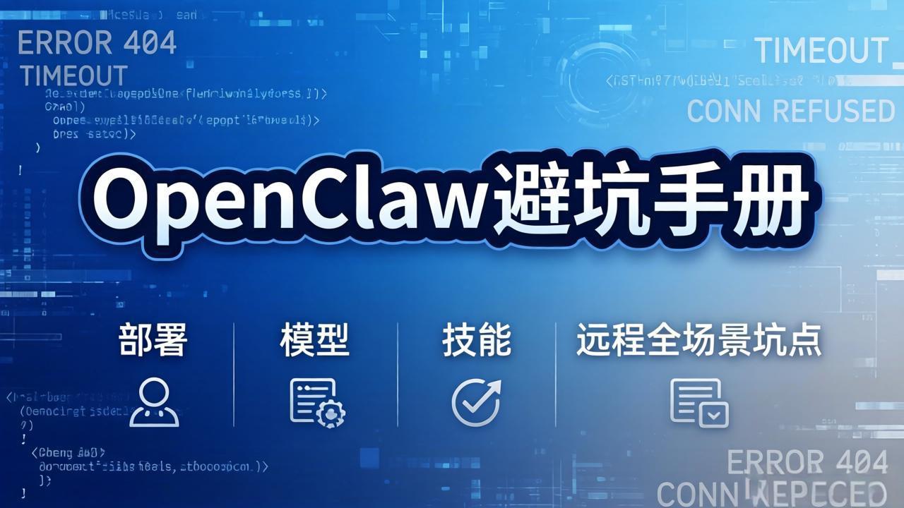 <span style='color:#ff0000'>OpenClaw避坑手册:部署+模型+技能+远程全场景坑点,一次性给你说全,少走弯路</span>