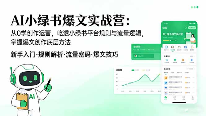 <span style='color:#001aff'>AI 小绿书爆文实战营:从0学创作运营,吃透小绿书平台规则与流量逻辑,掌握爆文创作底层方法</span>