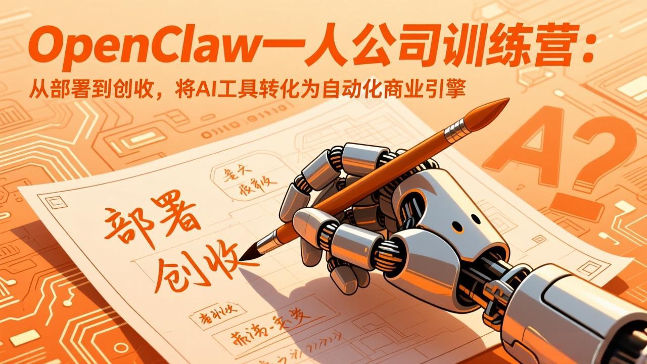 <span style='color:#ff0000'>OpenClaw小龙虾一人公司训练营-更新:从部署到创收,将AI工具转化为自动化商业引擎</span>