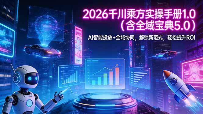 <span style='color:#ff0000'>2026 千川乘方实操手册 1.0（含全域宝典 5.0）AI 智能投放+全域协同，解锁新范式，轻松提升</span>