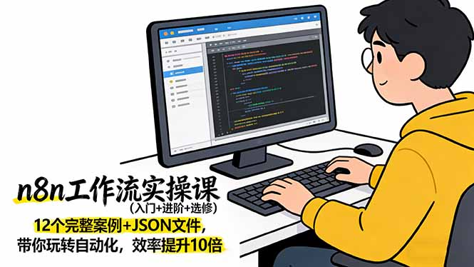 <span style='color:#bd7800'>n8n工作流实操课(入门+进阶+选修)12个完整案例+JSON文件,带你玩转自动化,效率提升10倍</span>
