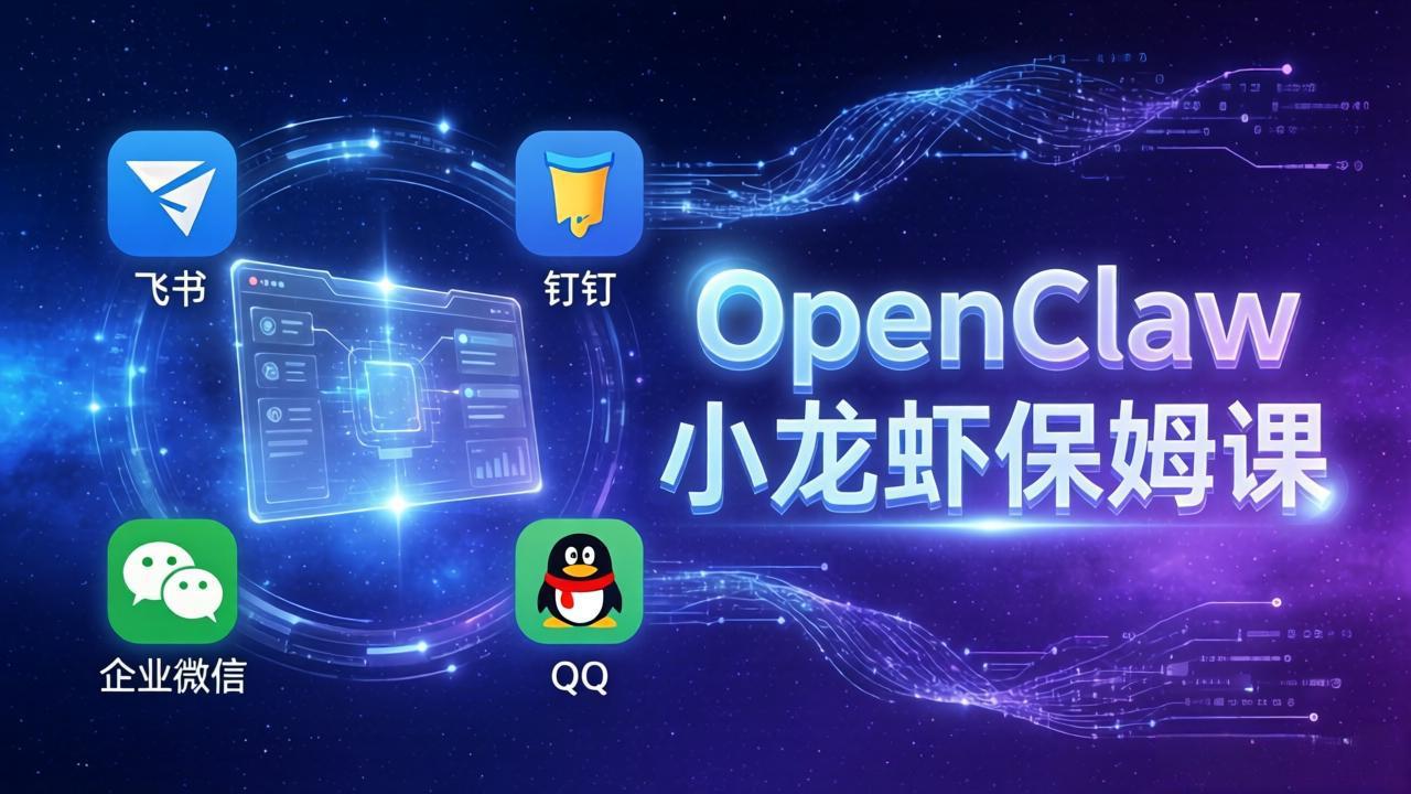 <span style='color:#ff0000'>OpenClaw小龙虾保姆课: Windows/macOS/Linux/Docker全系统安装,飞书+钉钉+企业微信+QQ 全接入</span>