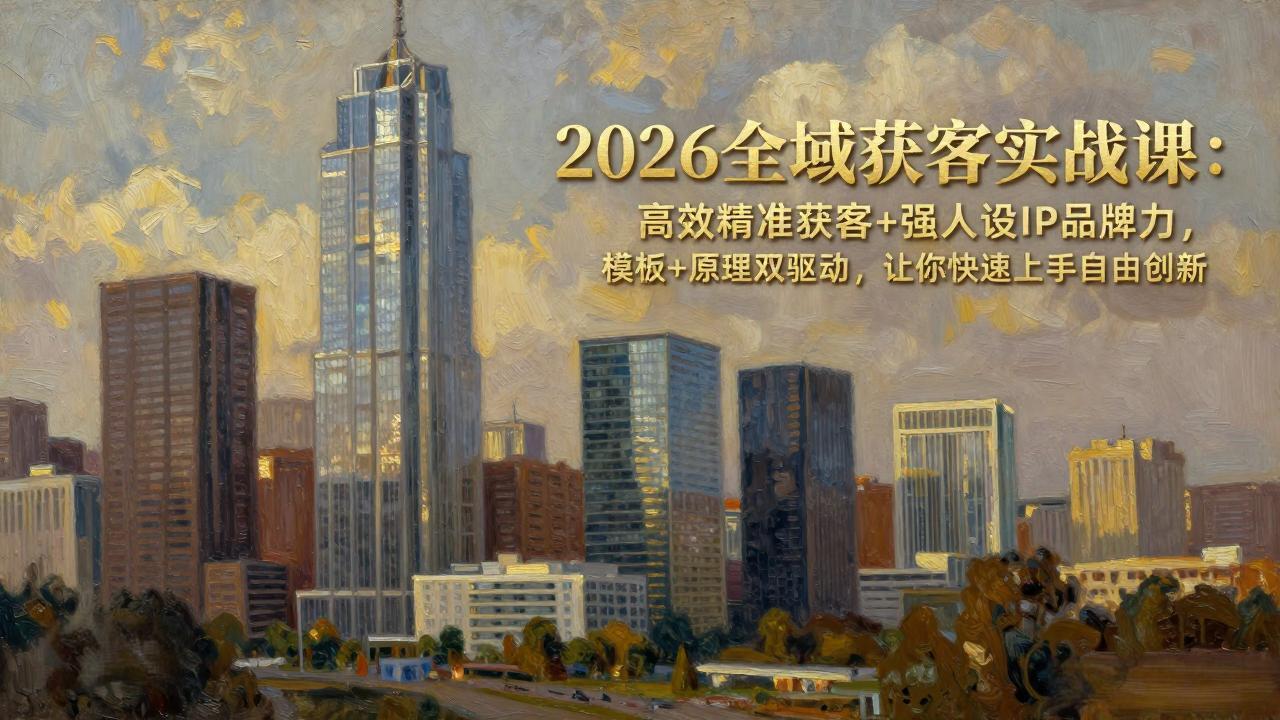 <span style='color:#078a00'>2026全域获客实战课:高效精准获客+强人设IP品牌力,模板+原理双驱动,让你快速上手自由创新</span>