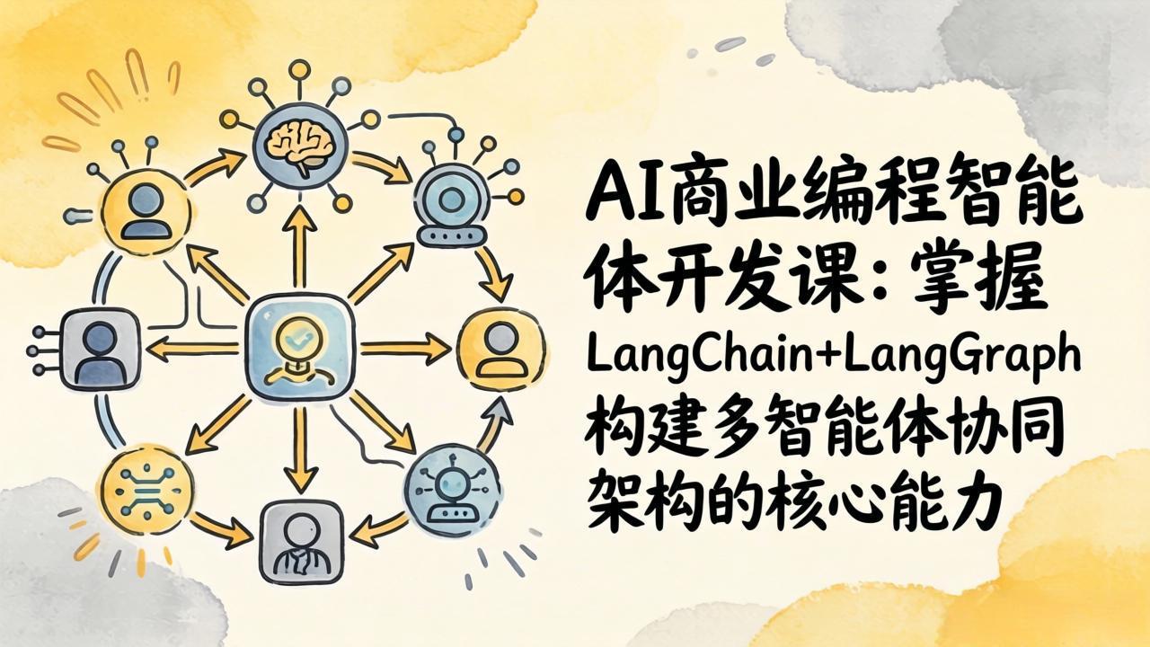 <span style='color:#bd7800'>AI商业编程智能体开发课:掌握LangChain+LangGraph构建多智能体协同架构的核心能力</span>