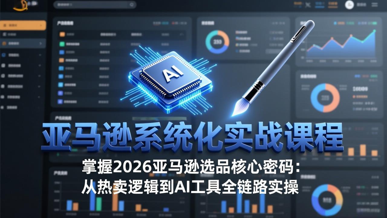 <span style='color:#ff0000'>亚马逊系统化实战课-更新3月：2026最新选品方法论，从热卖原因分析到AI作图，提升选品成功率</span>