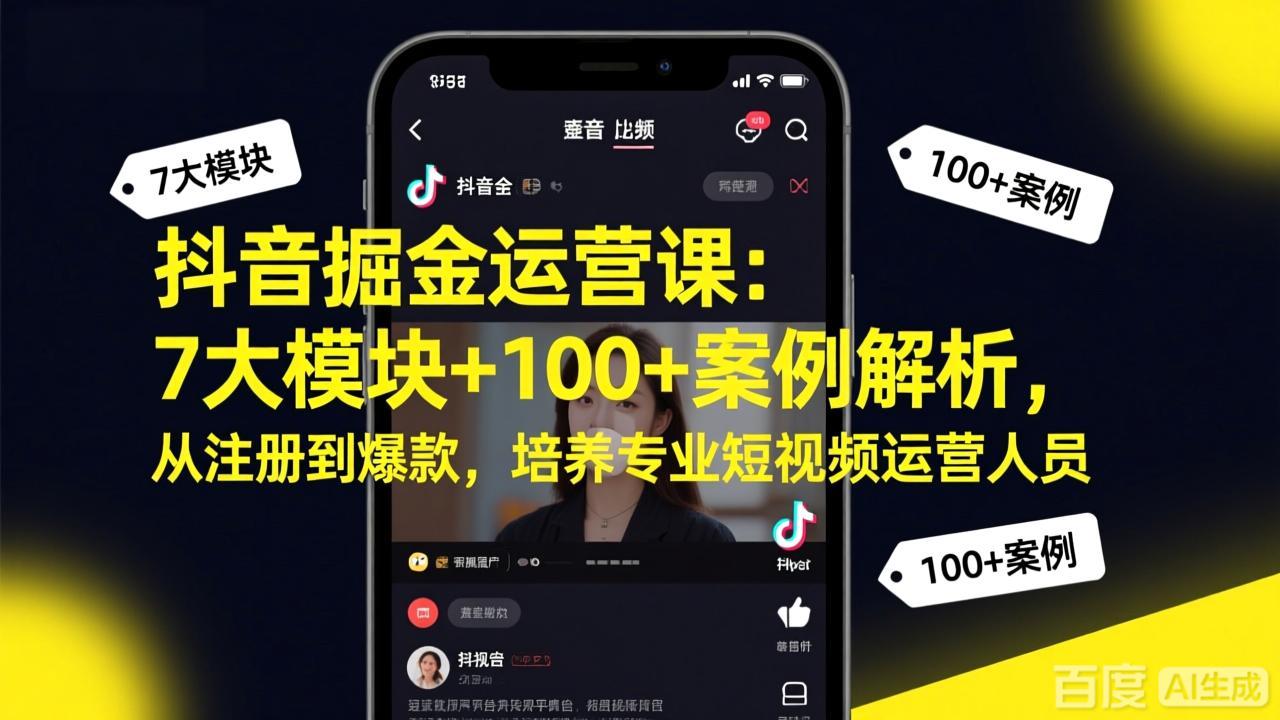 <span style='color:#ff0000'>抖音掘金运营课:7大模块+100+案例解析,从注册到爆款,培养专业短视频运营人员</span>