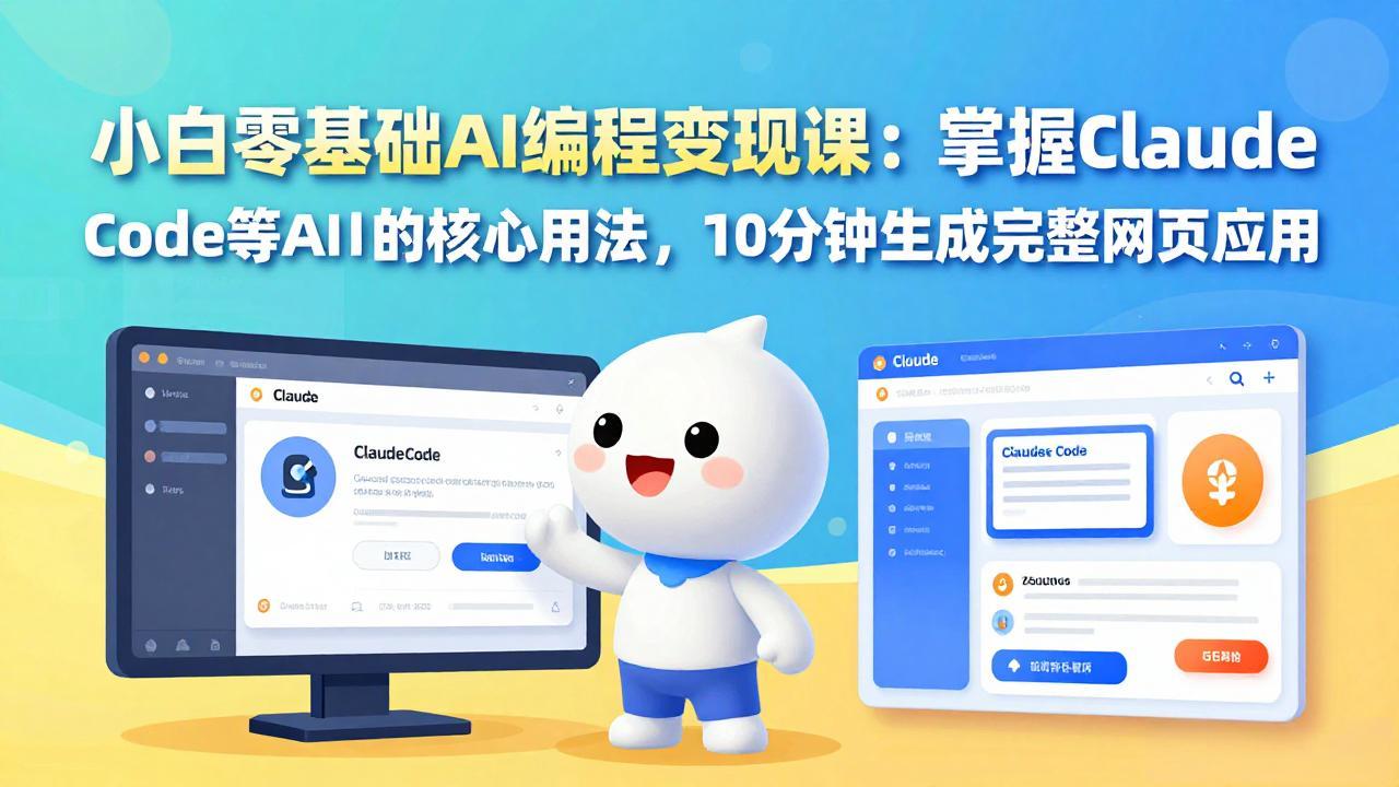 <span style='color:#ff0000'>小白零基础AI编程变现课:掌握Claude Code等AI工具的核心用法,10分钟生成完整网页应用</span>