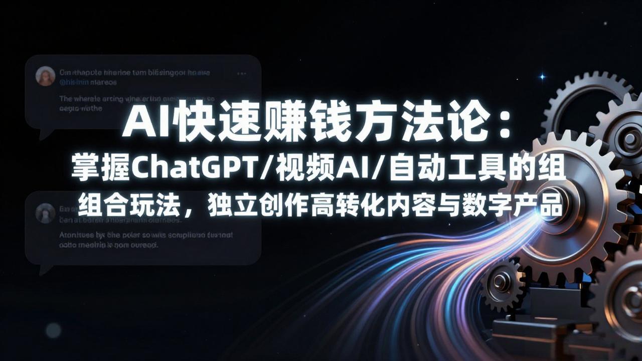<span style='color:#a100e0'>AI快速赚钱方法论:掌握ChatGPT/视频AI/自动化工具的组合玩法,独立创作高转化内容与数字产品</span>