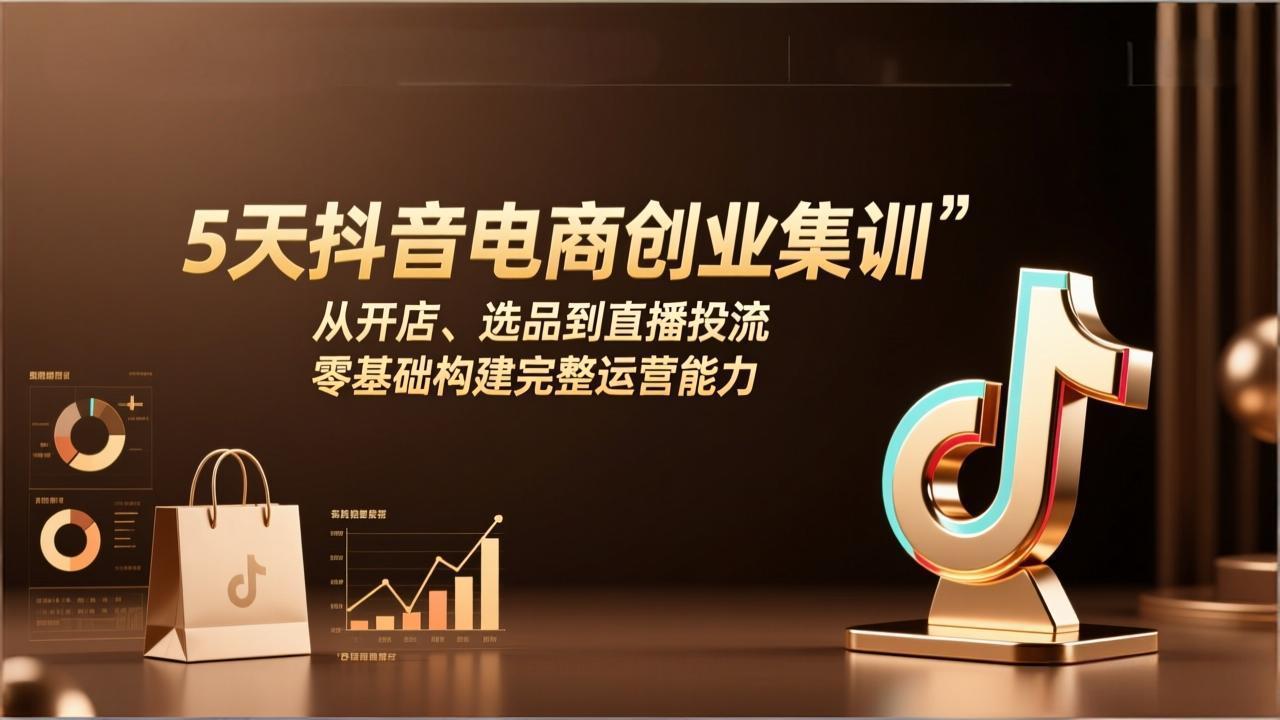 <span style='color:#078a00'>5天抖音电商创业集训：从开店、选品到直播投流，零基础构建完整运营能力</span>