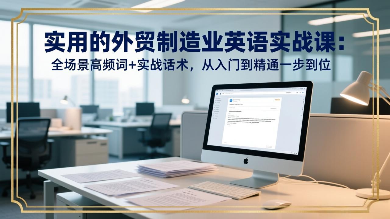 <span style='color:#078a00'>实用的外贸制造业英语实战课：全场景高频词+实战话术，从入门到精通一步到位</span>