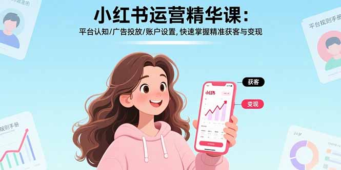 <span style='color:#a100e0'>小红书运营精华课-更新：平台认知/广告投放/账户设置,快速掌握精准获客与变现</span>