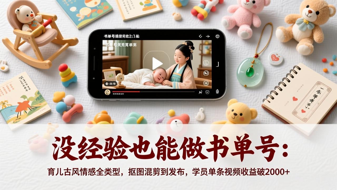 <span style='color:#001aff'>没经验也能做书单号：育儿古风情感全类型，抠图混剪到发布，学员单条视频收益破</span>