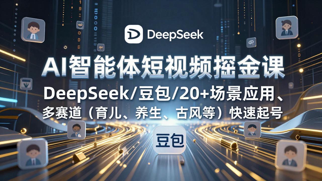 <span style='color:#bd7800'>AI智能体短视频掘金课,DeepSeek/豆包/20+场景应用、多赛道(育儿、养生、古风等)快速起号</span>