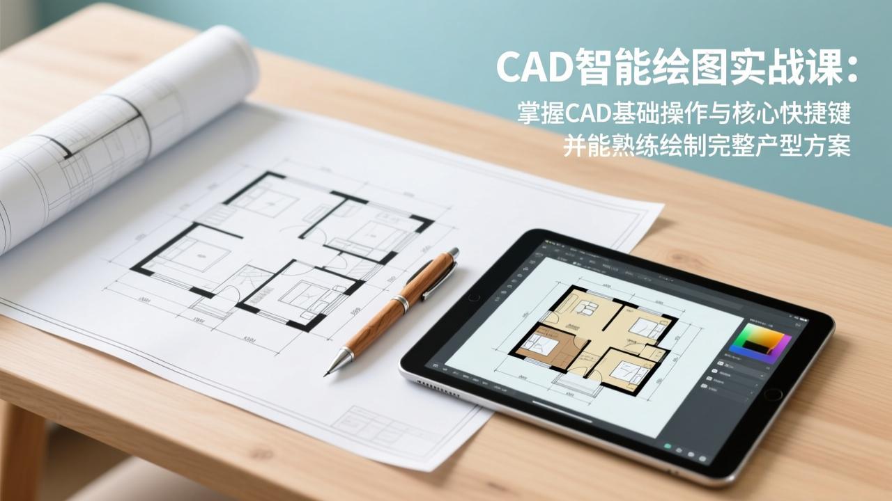 <span style='color:#bd7800'>CAD智能绘图实战课:掌握CAD基础操作与核心快捷键,并能熟练绘制完整户型方案</span>