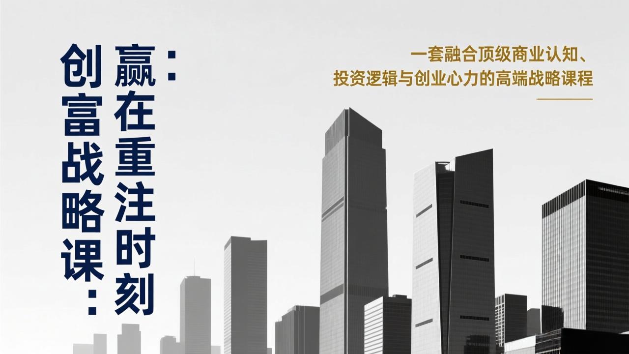 <span style='color:#078a00'>《创富战略课：赢在重注时刻》一套融合顶级商业认知、投资逻辑与创业心力的高端战略课程</span>