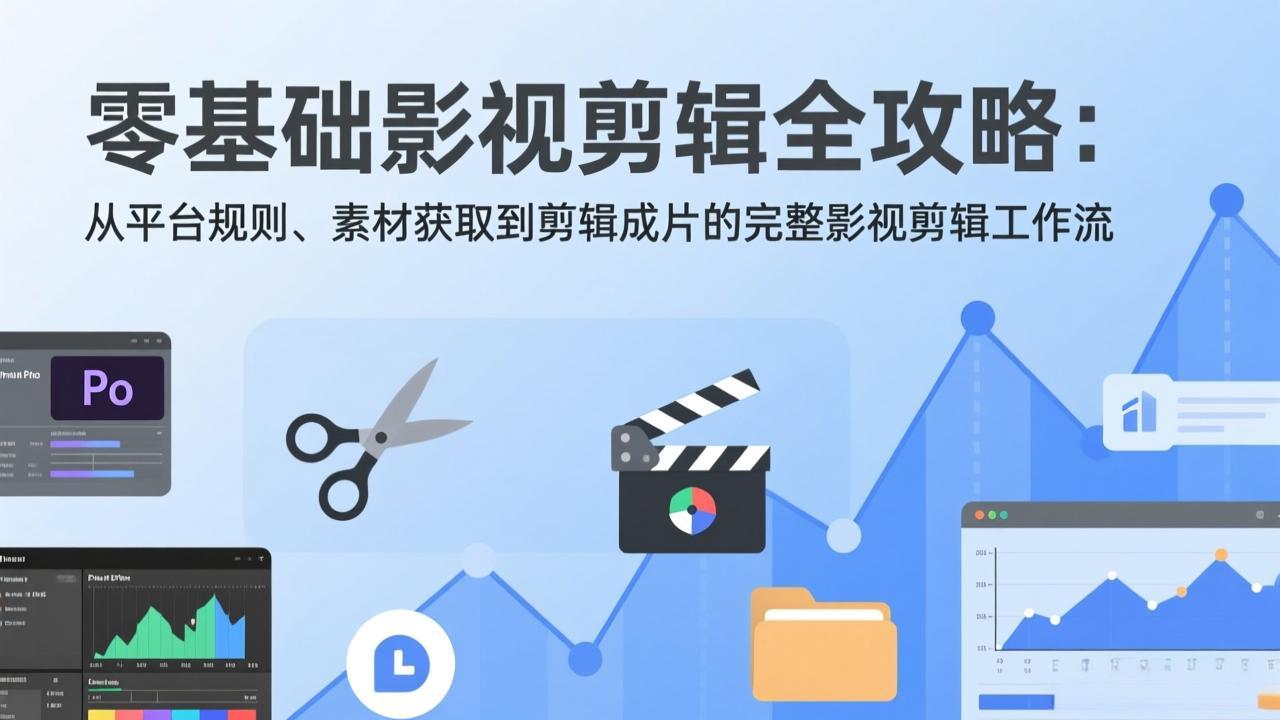 <span style='color:#001aff'>零基础影视剪辑全攻略：从平台规则、素材获取到剪辑成片的完整影视剪辑工作流</span>