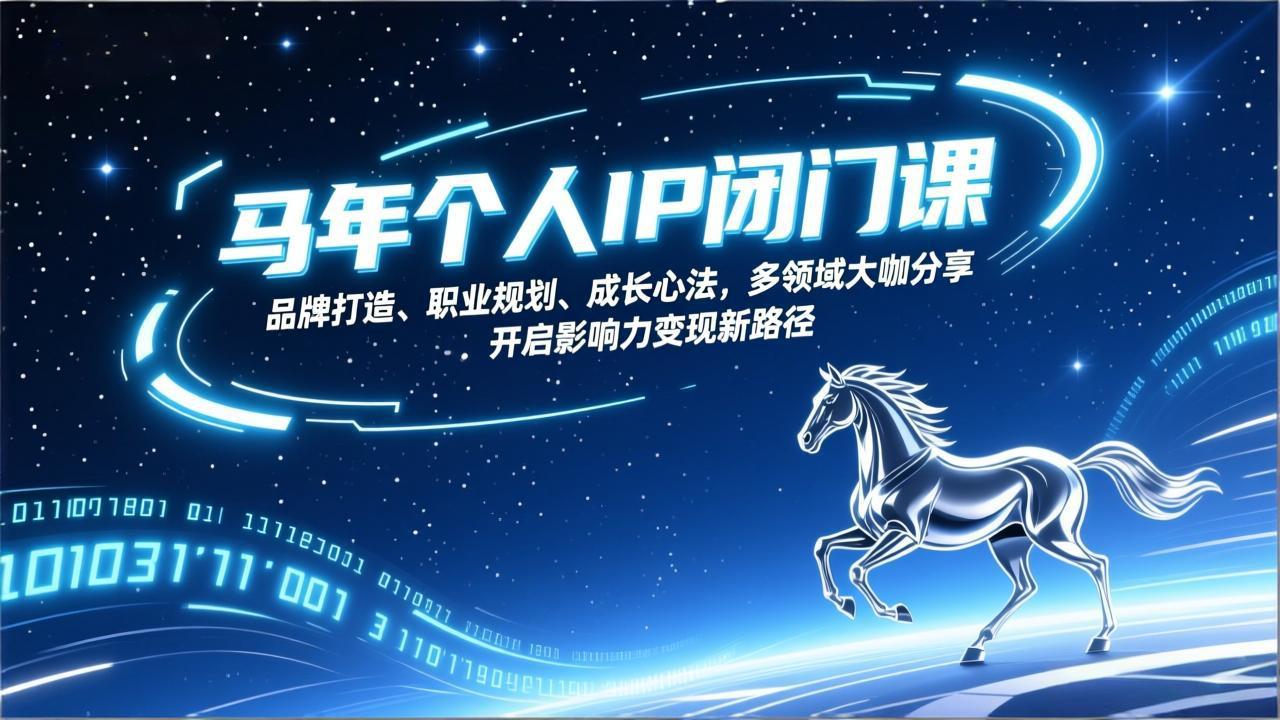 <span style='color:#001aff'>马年个人IP闭门课，品牌打造、职业规划、成长心法，多领域大咖分享，开启影响力变现新路径</span>