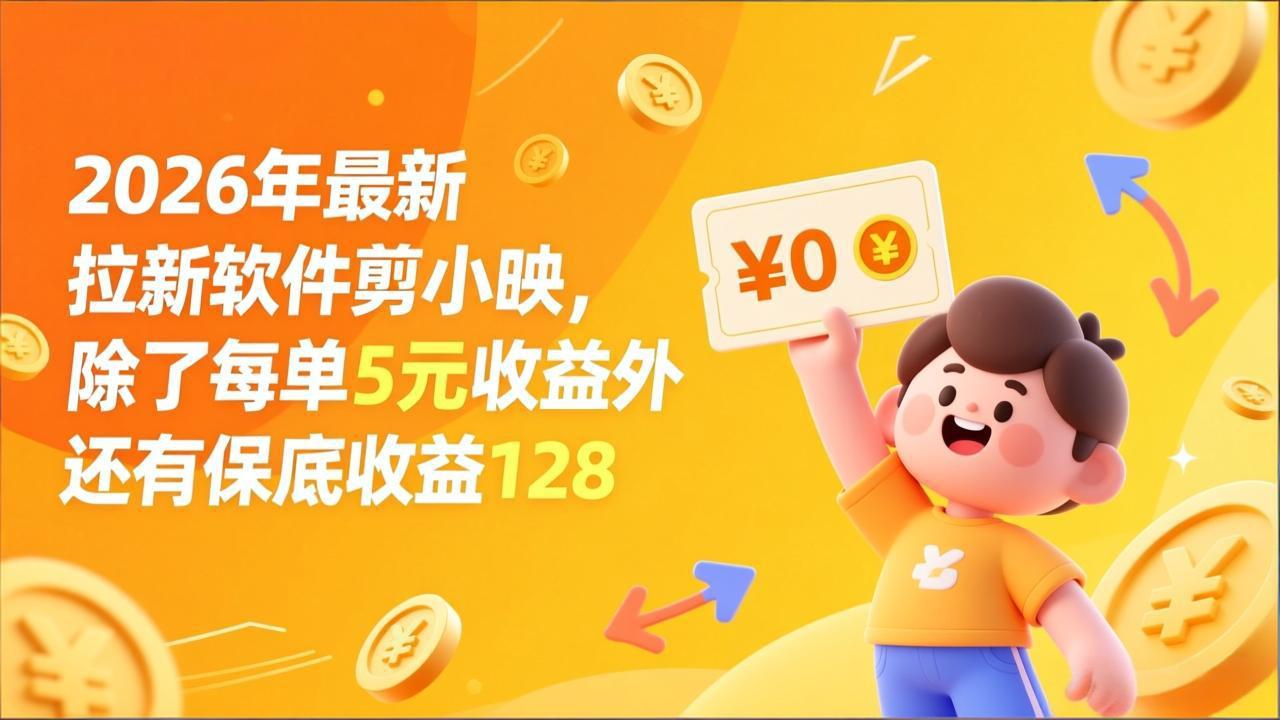 <span style='color:#ff0000'>最新拉新软件剪小映，除了每单5元收益外还有保底收益</span>