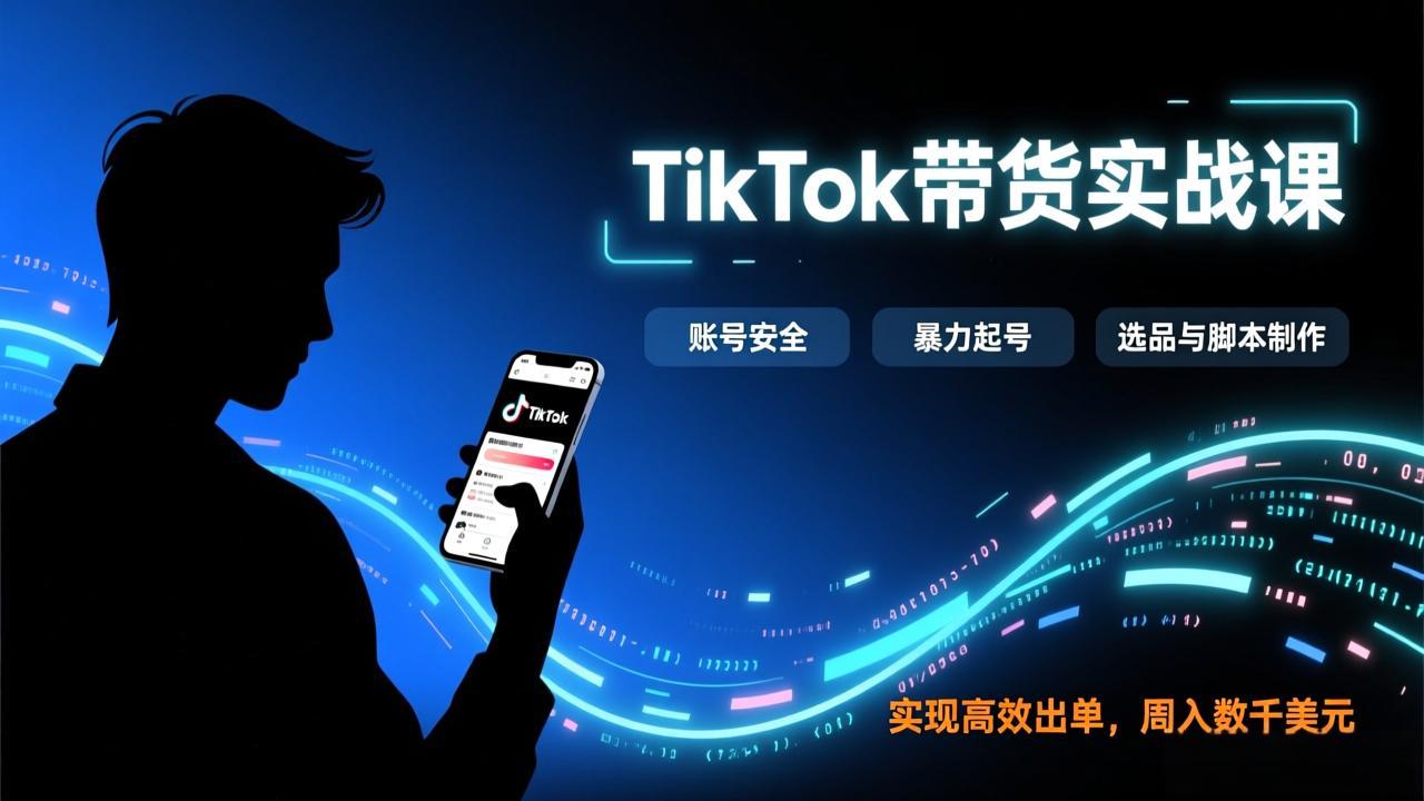 <span style='color:#bd7800'>TikTok带货实战课，涵盖账号安全、暴力起号、选品与脚本制作，实现高效出单，周入数千美元</span>