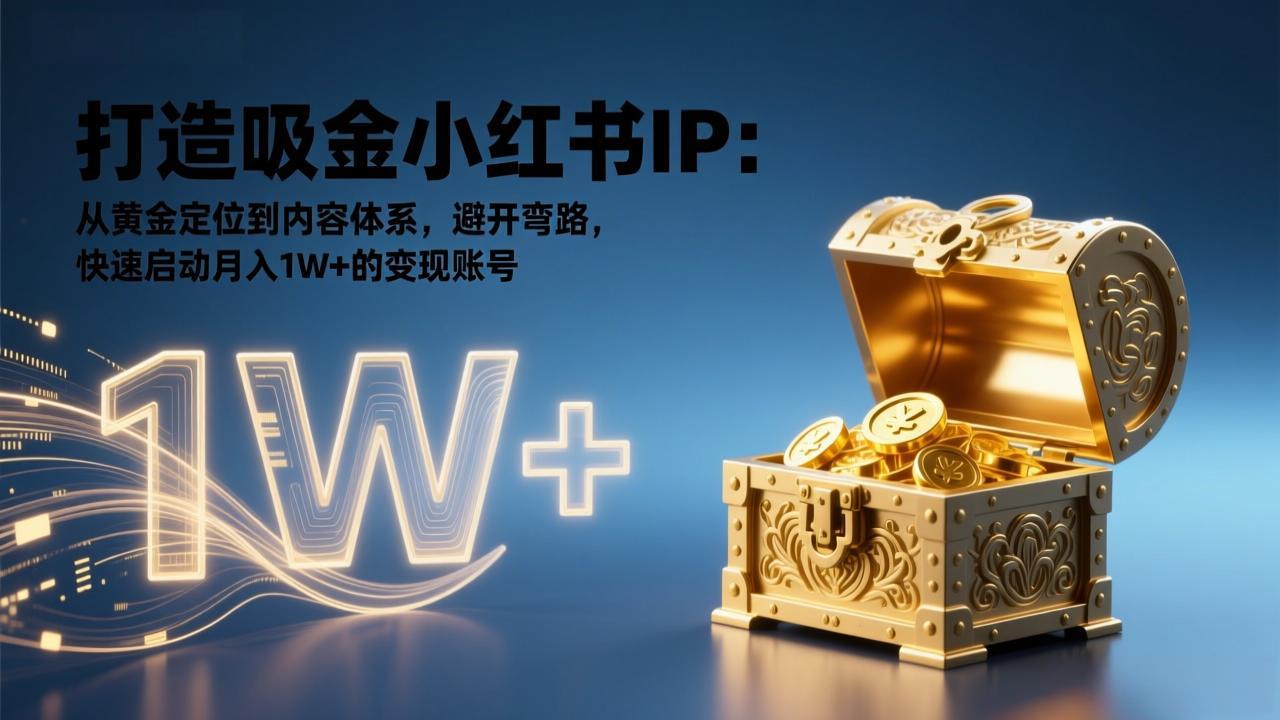 <span style='color:#bd7800'>打造吸金小红书IP：从黄金定位到内容体系，避开弯路，快速启动月入1W+的变现账号</span>