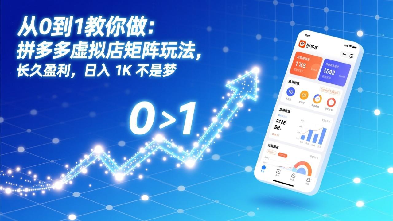 <span style='color:#ff0000'>从0到1教你做:拼多多虚拟店矩阵玩法,长久盈利,日入 1K 不是梦</span>