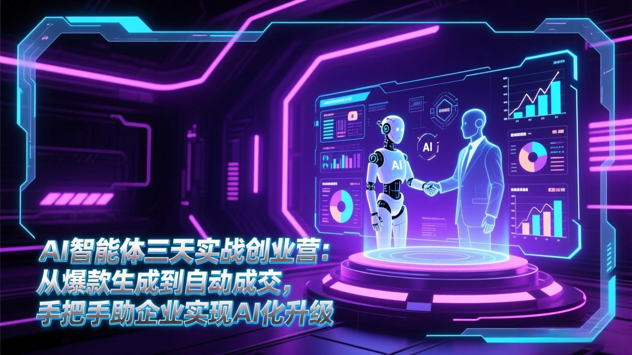 <span style='color:#bd7800'>AI智能体三天实战创业营:从爆款生成到自动成交,手把手助企业实现AI化升级</span>