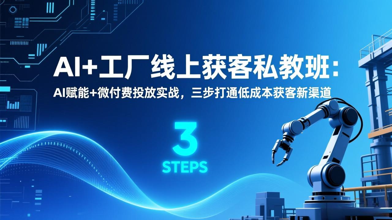 <span style='color:#078a00'>AI+工厂线上获客私教班:AI赋能+微付费投放实战,三步打通低成本获客新渠道</span>