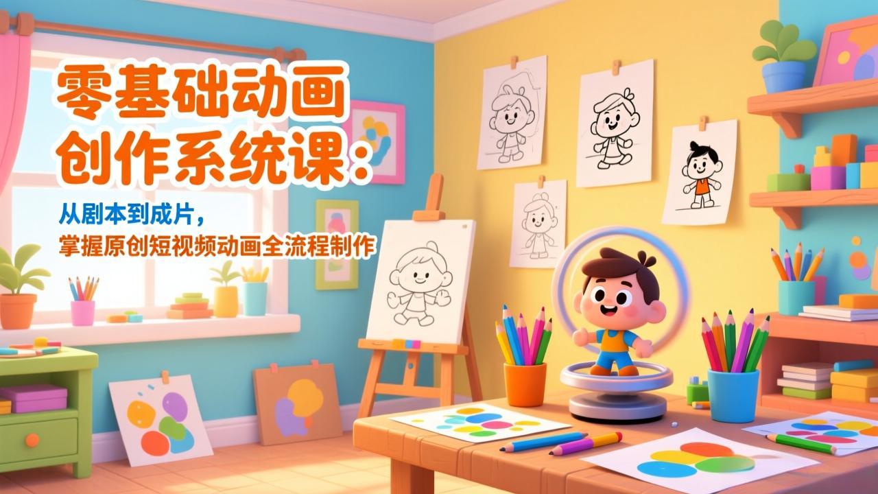 <span style='color:#078a00'>零基础动画创作系统课:从剧本到成片,掌握原创短视频动画全流程制作</span>