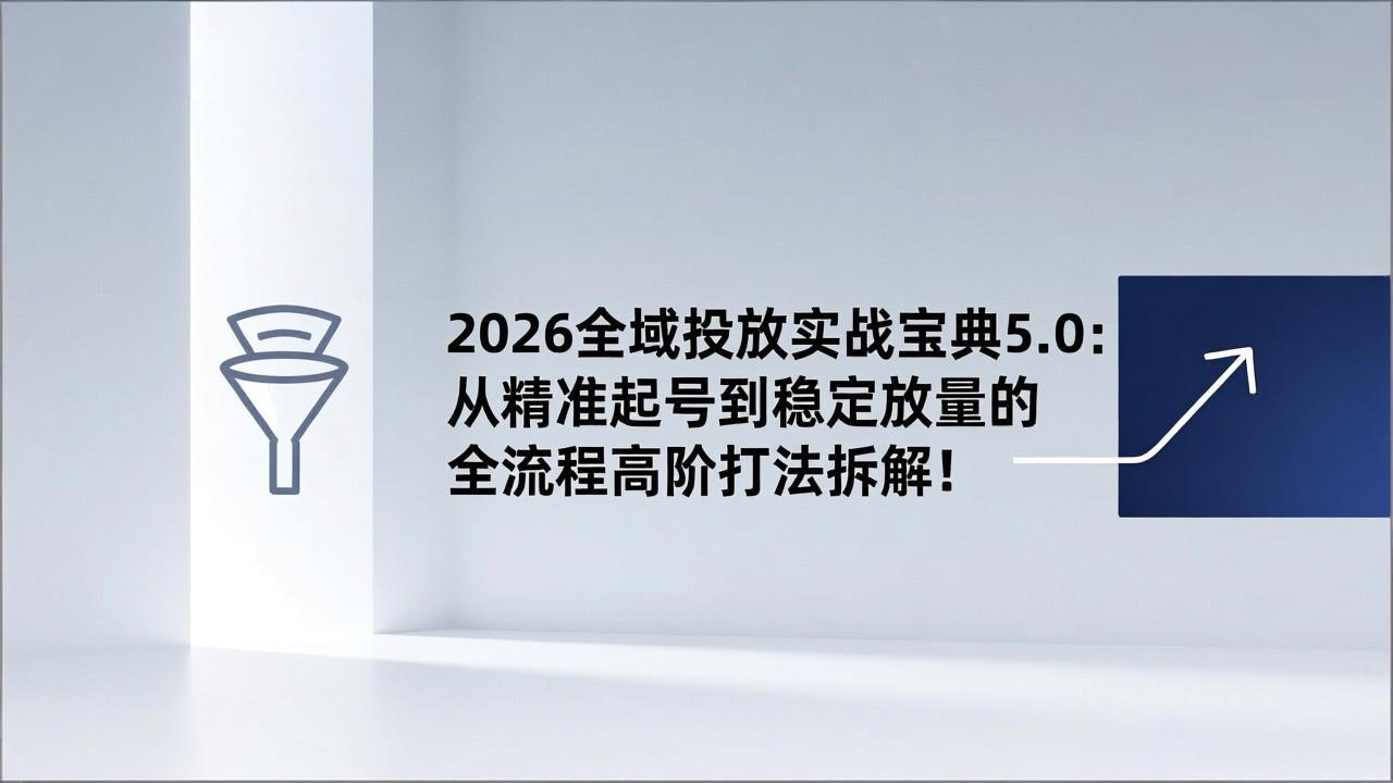 <span style='color:#a100e0'>2026全域投放实战宝典5.0:从精准起号到稳定放量的全流程高阶打法拆解</span>