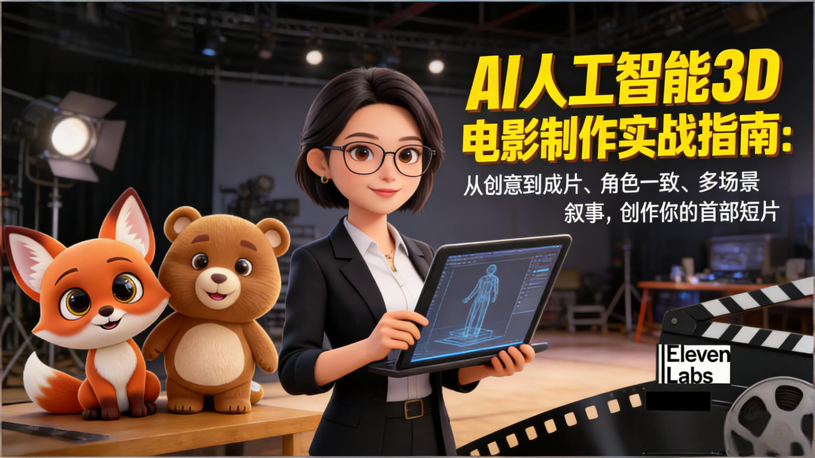 <span style='color:#a100e0'>AI人工智能3D电影制作实战指南:从创意到成片、角色一致、多场景叙事,创作你的首部短片</span>
