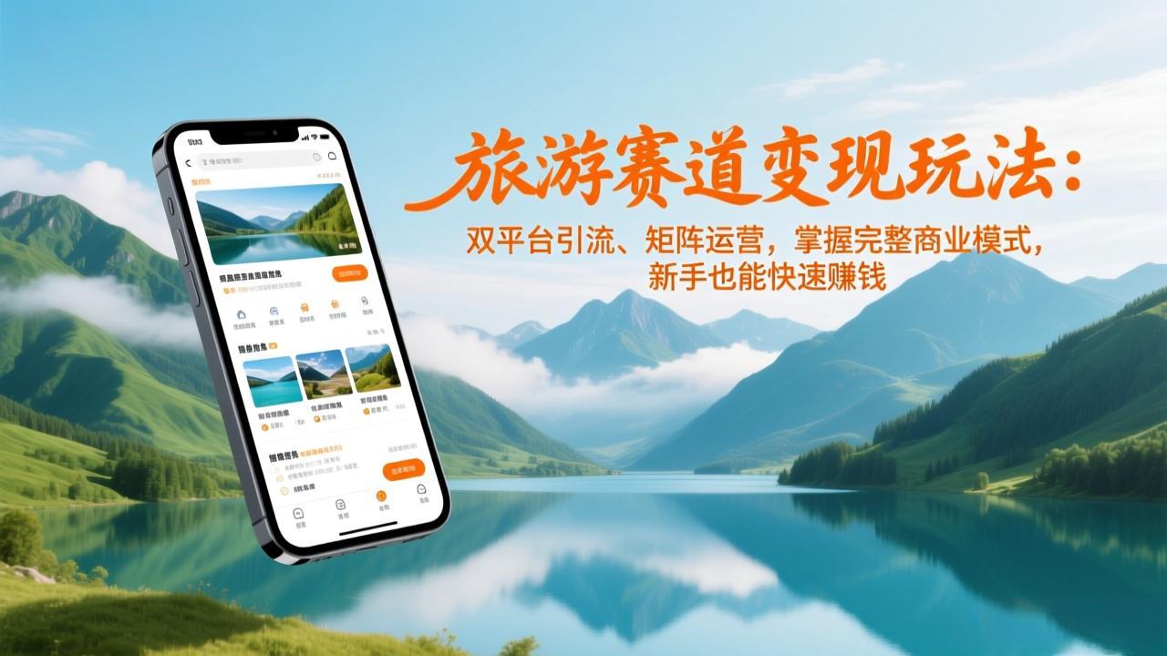 <span style='color:#001aff'>旅游赛道变现玩法:双平台引流、矩阵运营,掌握完整商业模式,新手也能快速赚钱</span>