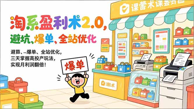 <span style='color:#bd7800'>淘系盈利术2.0,避坑、爆单、全站优化,三天掌握高投产玩法,实现月利润翻倍</span>