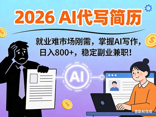 <span style='color:#bd7800'>AI代写简历,超暴利,用万能模板月入1-3万实战教程,2026年市场刚需</span>