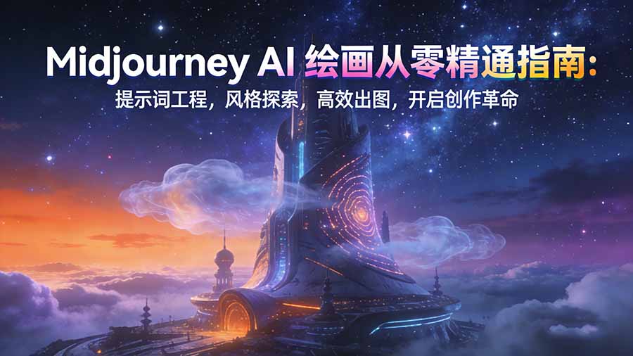 <span style='color:#ff0000'>Midjourney AI绘画从零精通指南:提示词工程,风格探索,高效出图,开启创作革命</span>