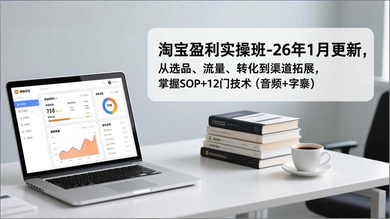 <span style='color:#ff0000'>淘宝盈利实操班-26年1月更新,从选品、流量、转化到渠道拓展,掌握SOP+12门技术(音频+字幕</span>