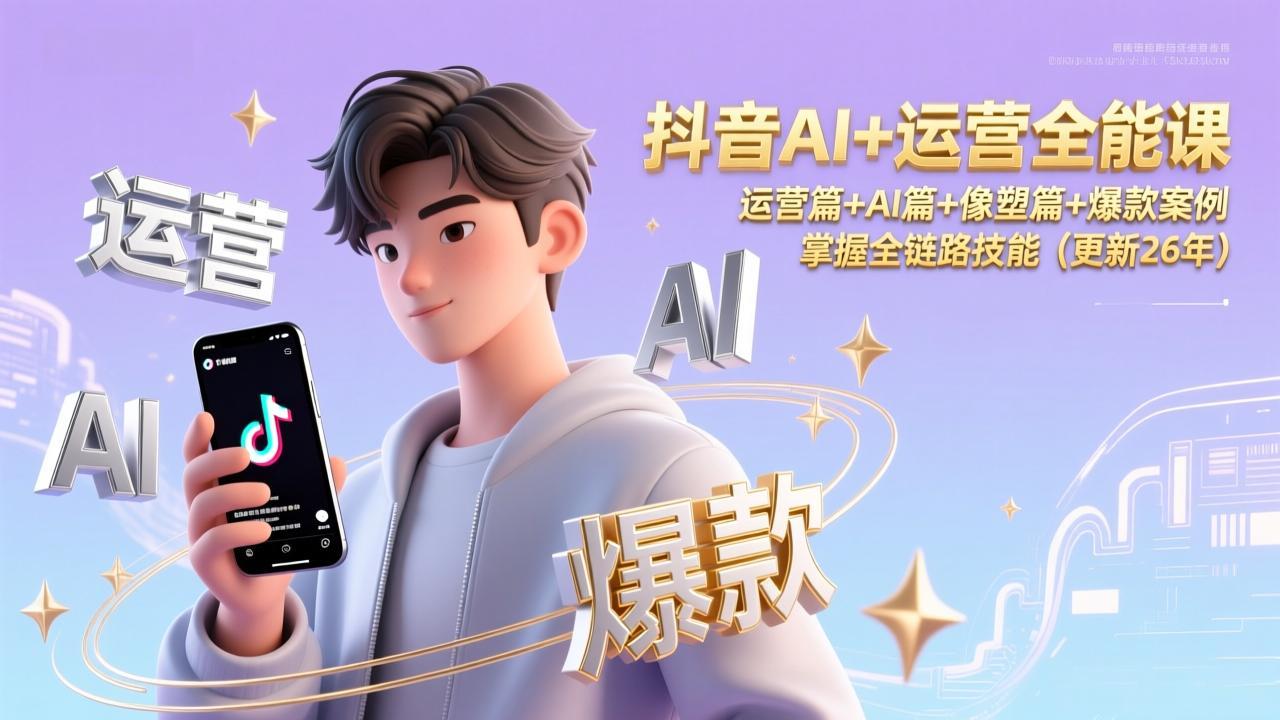 <span style='color:#ff0000'>抖音AI+运营全能课,运营篇+AI篇+像塑篇+爆款案例,掌握全链路技能(更新26年</span>