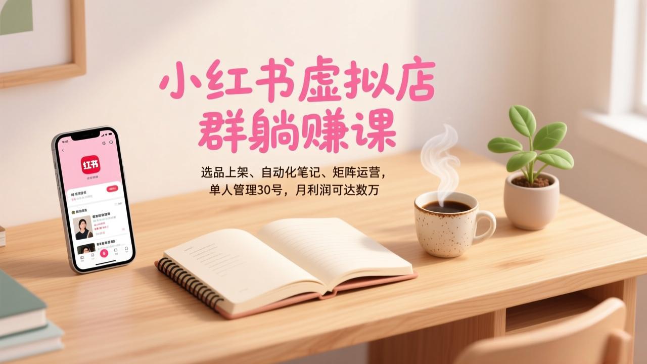 <span style='color:#078a00'>小红书虚拟店群躺赚课,选品上架、自动化笔记、矩阵运营,单人管理30号,月利润可达数万</span>
