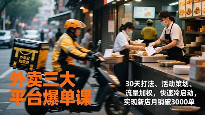 <span style='color:#001aff'>外卖三大平台爆单课,30天打法、活动策划、流量加权,快速冷启动,实现新店月销破3000单</span>