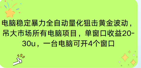 <span style='color:#078a00'>电脑EA策略挂机项目单窗口收益20-30u，单电脑可挂5-10个窗口收益稳健4位数</span>