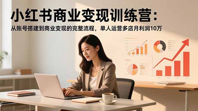 <span style='color:#078a00'>小红书商业变现训练营:从账号搭建到商业变现的完整流程,单人运营多店月利润10万</span>