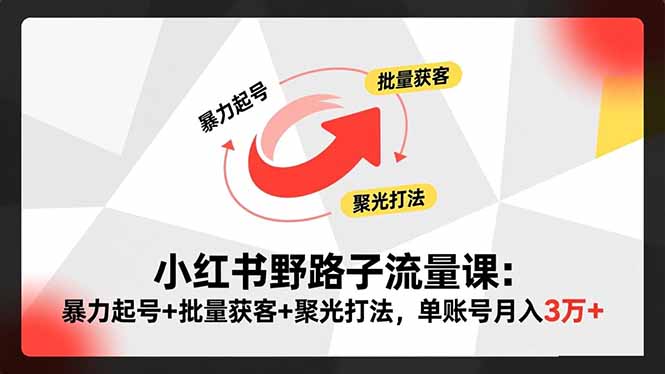 <span style='color:#bd7800'>小红书野路子流量课:暴力起号+批量获客+聚光打法,单账号月入3万</span>