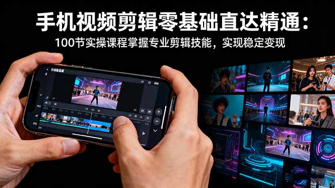 <span style='color:#a100e0'>手机视频剪辑零基础直达精通：100节实操课程掌握专业剪辑技能，实现稳</span>