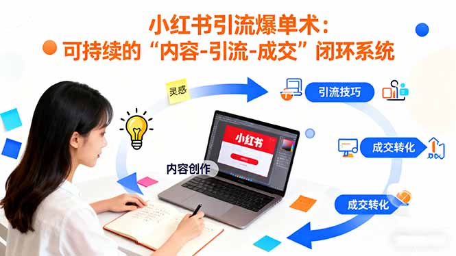 <span style='color:#a100e0'>小红书引流爆单术：构建一套低成本 可持续的“内容-引流-成交”闭环系统</span>