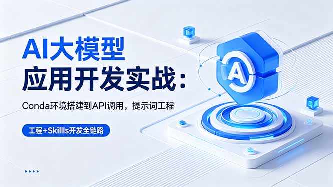 <span style='color:#078a00'>AI 大模型应用开发实战:Conda环境搭建到API调用,提示词工程+Skills开发全链路</span>