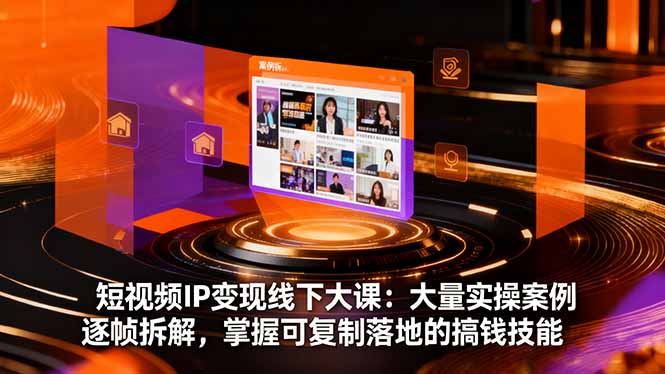 <span style='color:#a100e0'>短视频IP变现线下大课:大量实操案例逐帧拆解,掌握可复制落地的搞钱技能</span>